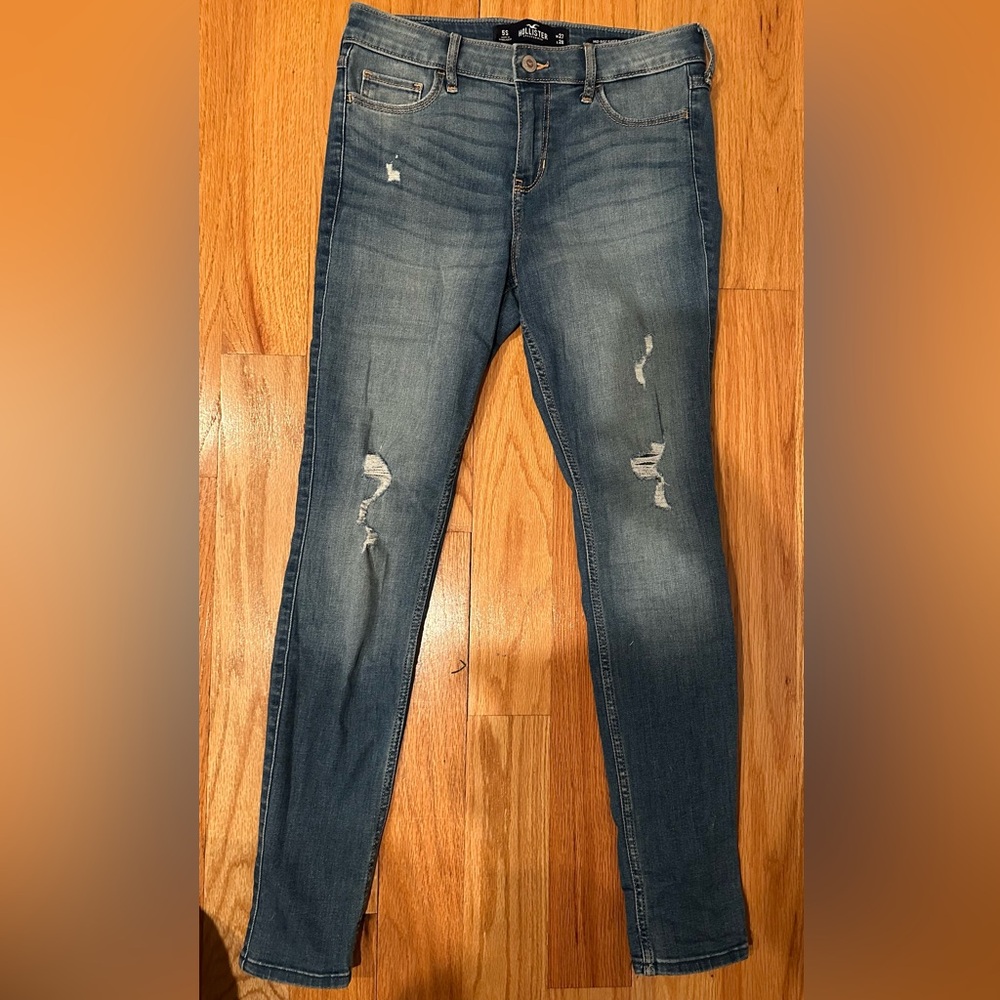 Hollister Women's Skinny Jeans - Dark Blue
